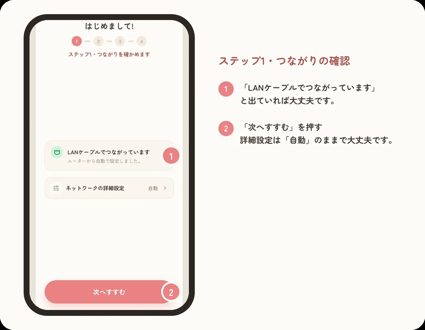 ステップ1の画面